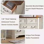 Commode 7 tiroirs de 54 po pour chambre à coucher, coffre de rangement rustique vintage pour salon et couloir