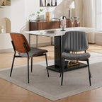 Lot de 2 chaises en similicuir avec pieds en métal