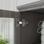 Famapy 61.2W Armoire de rangement grise Buffet Vaisselier de cuisine avec garniture de base ornée : Alliance d'élégance et d'utilité