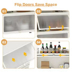 Meuble de cuisine Costway à 5 niveaux avec rangement, buffet mobile pour micro-ondes, portes basculantes, blanc/noir/gris/vert