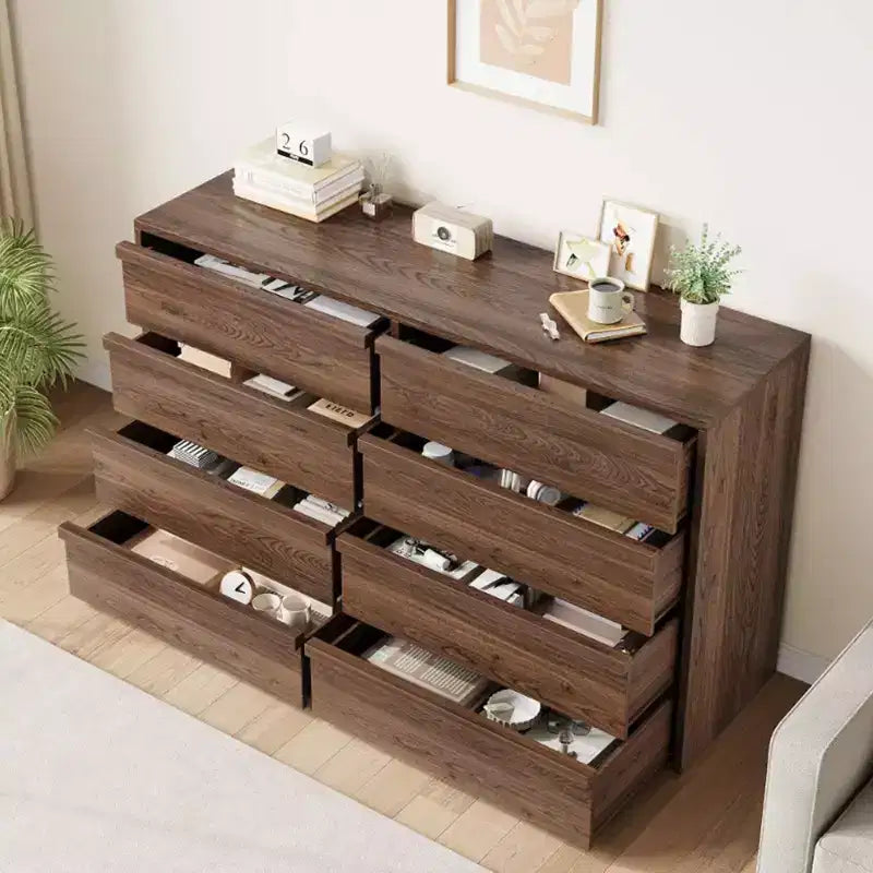 Commode à 6 ou 8 tiroirs, Grande commode de style moderne pour chambre à coucher, salon, chambre d'enfant