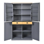 40,2x20x71,3 cm Grande armoire de cuisine sur pied avec 2 tiroirs, 2 étagères réglables et 8 compartiments de porte