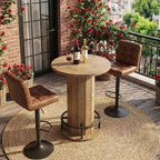 Table de bar bistrot ronde style industriel-ferme pour la maison, le café et le bureau, montage facile