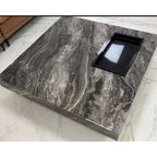 Table basse carrée en pierre frittée de luxe léger