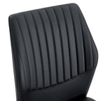 Ensemble de 6 chaises de salle à manger de luxe simples en PU haute résilience avec pieds en métal argenté, chaises d'appoint sans accoudoirs pour cuisine
