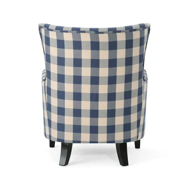 Fauteuil rembourré à dossier haut avec pieds en bois Modern Retro 30.25 pour le salon