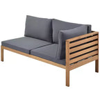 Ensemble de canapé d'angle d'extérieur Polibi Acacia avec table basse assortie