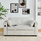Canapé convertible 54 pouces avec lit gigogne, double assise, fonction relax