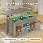 Table basse relevable 2 portes coulissantes style grange Table à manger avec rangement