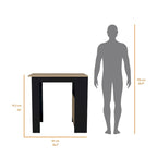 FM MOBILIER Îlot de cuisine Arial en mélaminé, noir/chêne naturel