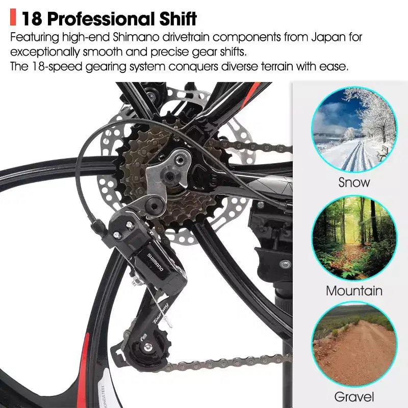 VTT HILAND 26 pour hommes et femmes, roues 3/6/multibranches, 18 vitesses
