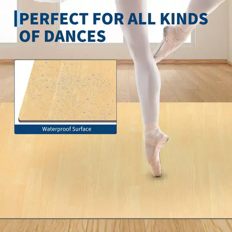 Tapis de danse portable en PVC 4x6, tapis de danse antidérapant et résistant aux rayures de 5 mm d'épaisseur pour ballet, jazz, claquettes, yoga, pilates et exercices à domicile