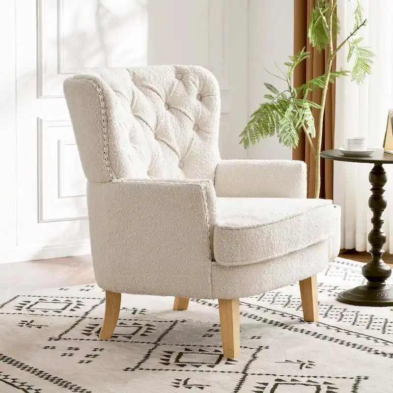 Fauteuil club Christopher Knight Home en boucle d'amande clouté