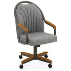 Chaises de salle à manger Chromcraft Douglas à roulettes, finition gris châtaigne (Lot de 2)