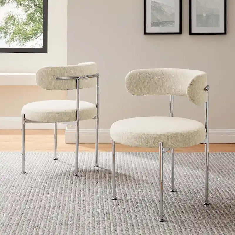 Chaises de salle à manger en tissu Albie – Lot de 2
