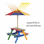 Table de pique-nique pliante Costway pour enfants 4 places avec parasol pour jardin