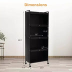 Meuble de cuisine Costway à 5 niveaux avec rangement, buffet mobile pour micro-ondes, portes basculantes, blanc/noir/gris/vert