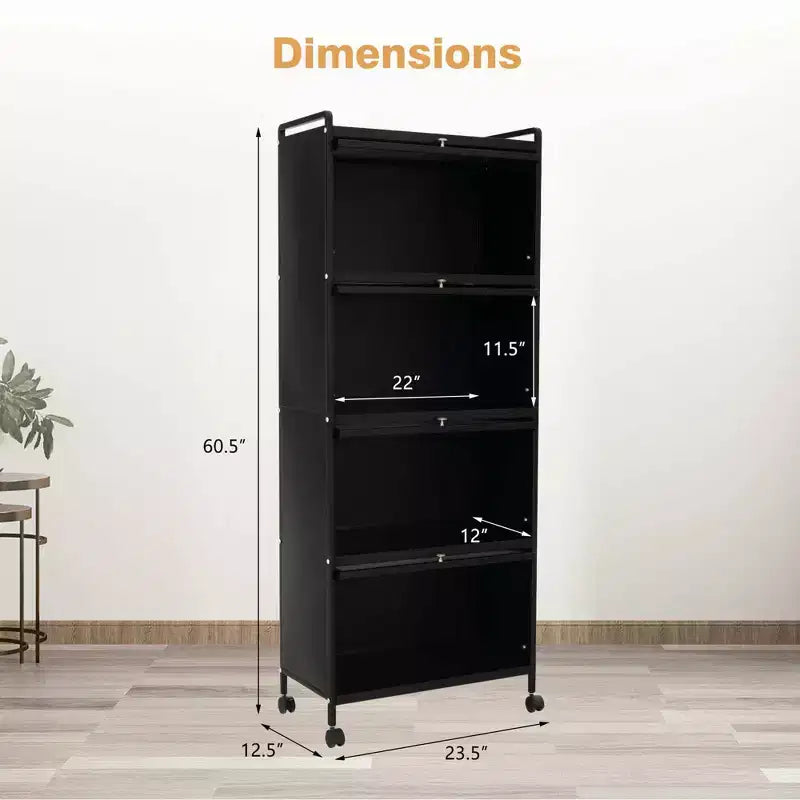 Meuble de cuisine Costway à 5 niveaux avec rangement, buffet mobile pour micro-ondes, portes basculantes, blanc/noir/gris/vert