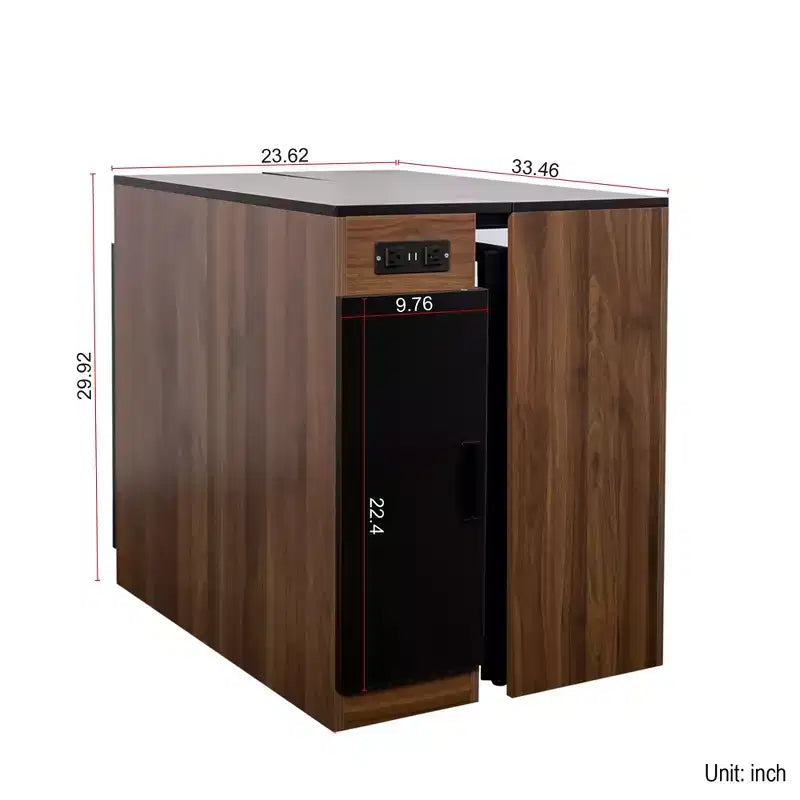CLIHOME Table à manger extensible moderne multifonctionnelle avec prise, Table extensible peu encombrante avec rangement