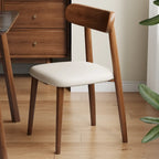 Chaise de salle à manger moderne sans accoudoirs en cuir à dossier bas