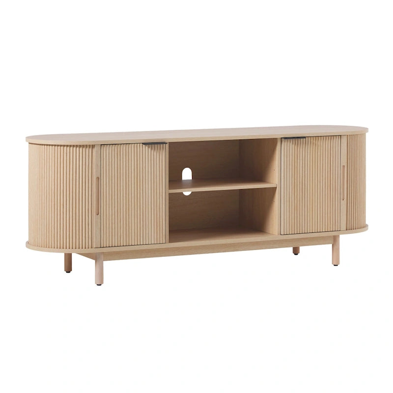 Meuble TV Middlebrook Modern Reeded de 60 po avec bords arrondis