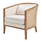 Fauteuil d'appoint en lin et rotin Tillman