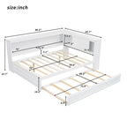 Lit de repos double avec étagères, chargement USB, lumières LED et lit gigogne simple