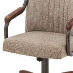 Chaises de salle à manger Chromcraft Douglas à roulettes, finition gris châtaigne (Lot de 2)