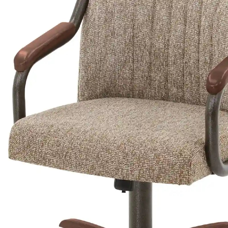 Chaises de salle à manger Chromcraft Douglas à roulettes, finition gris châtaigne (Lot de 2)
