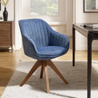 Fauteuil de bureau moderne pivotant avec pieds en bois