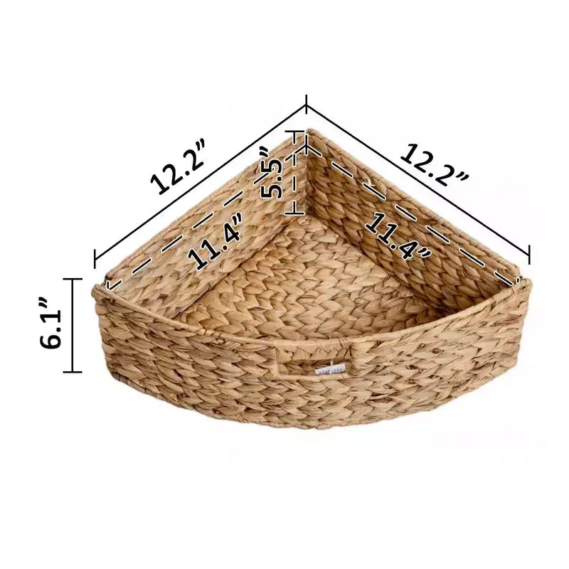 eHemco Hampton Meadows Table d'angle de rangement 4 niveaux avec 4 paniers en osier