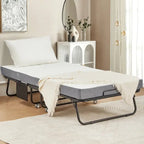 Lit pliant Erommy avec matelas à mémoire de forme : lit d'appoint pliable portable pour adultes avec matelas luxueux à mémoire de forme de 12,7 cm
