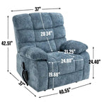 Fauteuil inclinable électrique double moteur avec massage et chaleur pour personnes âgées, grands fauteuils inclinables simples "Lazy Boy" avec télécommande