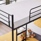 Lit Superposé Karl Home en Acier, Deux Places, avec Échelle, pour Chambre à Coucher, Dortoir, Enfants et Adultes
