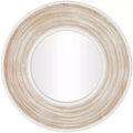 Miroir mural en bois 35x35 avec effet blanchi crème - Olivia & May : Aucun assemblage, cadre en MDF, usage intérieur