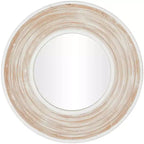 Miroir mural en bois 35x35 avec effet blanchi crème - Olivia & May : Aucun assemblage, cadre en MDF, usage intérieur