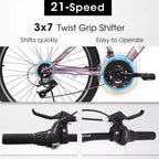 VTT Zeus & Ruta 26 avec 21 vitesses, suspension avant, freins en V, cadre en acier au carbone pour adolescents et femmes