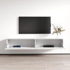 Meuble TV flottant mural moderne Berno de 180 cm, finition brillante
