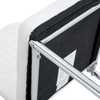 Ensemble de 6 chaises de salle à manger de luxe simples en PU haute résilience avec pieds en métal argenté, chaises d'appoint sans accoudoirs pour cuisine
