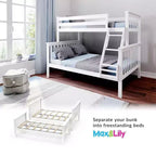 Max & Lily Lit superposé double sur toute la taille, Lits superposés en bois massif avec échelle pour enfants