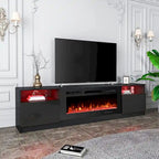 Meuble TV électrique de 36 po avec foyer, centre de divertissement et console TV pour téléviseurs jusqu'à 80 po, chauffage d'appoint moderne pour salon