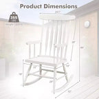 Costway Lot de 2 chaises à bascule en bois, finition brillante, blanc/café