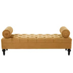 Banc de bout de lit moderne pour chambre à coucher, banc de fenêtre rembourré en velours avec 2 oreillers détachables pour salon ou entrée - Panipeachy