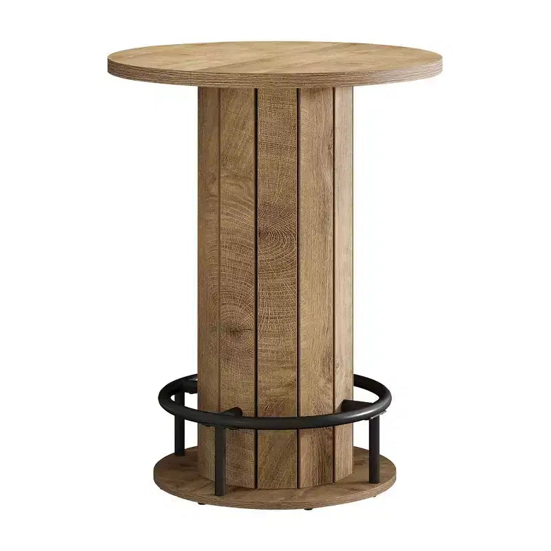 Table de bar bistrot ronde style industriel-ferme pour la maison, le café et le bureau, montage facile