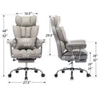 Efomao Chaise de Bureau Ergonomique 400 lbs, Grande Chaise d'Ordinateur en Cuir PU pour Personnes de Grande Taille, Fauteuil de Direction avec Repose-Pieds et Soutien Lombaire