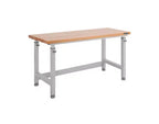Établi robuste avec plateau en bois et hauteur réglable de 60 po