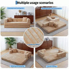 Canapé-lit convertible 5-en-1 de 80,7 po, velours côtelé, 544 kg, aucun assemblage requis