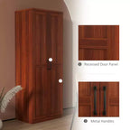 Garde-manger de cuisine 2 portes de 160 cm, meuble de rangement autoportant avec 5 étagères et 2 étagères réglables pour salle à manger