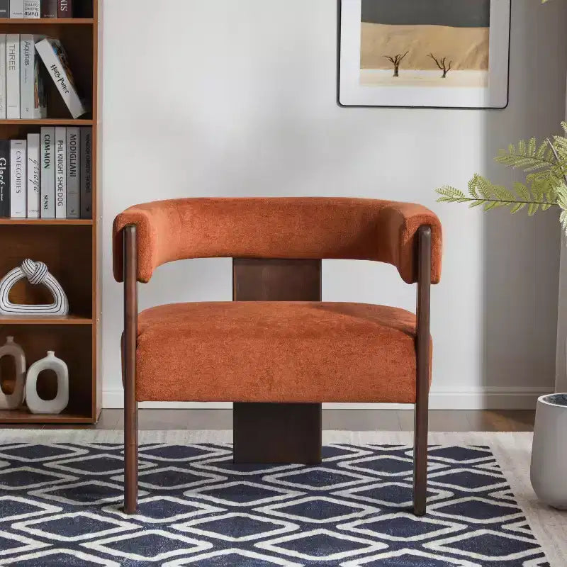 Fauteuil d'appoint rembourré en bois d'hévéa moderne Noah Christopher Knight Home