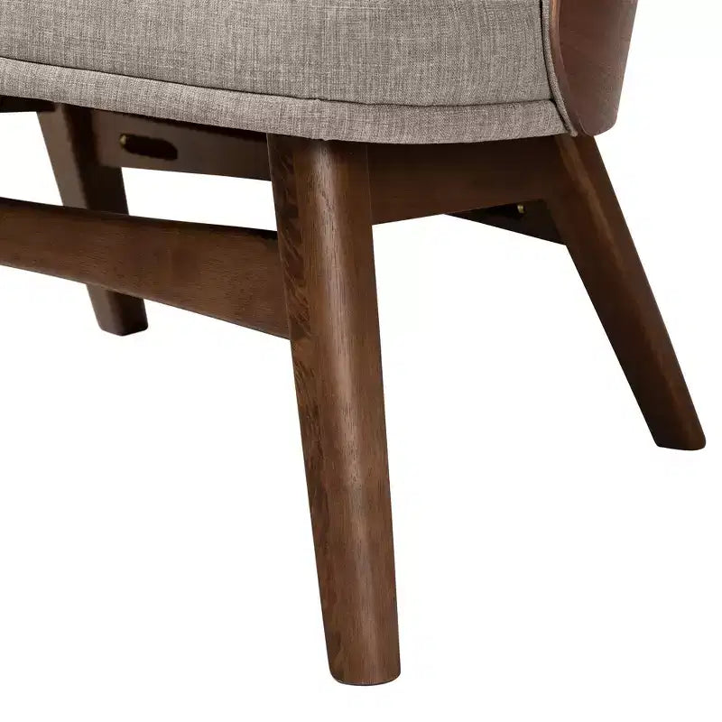 Ensemble de 2 chaises d'appoint Baxton Studio Lovella, en tissu gris et bois finition noyer, style moderne du milieu du siècle
